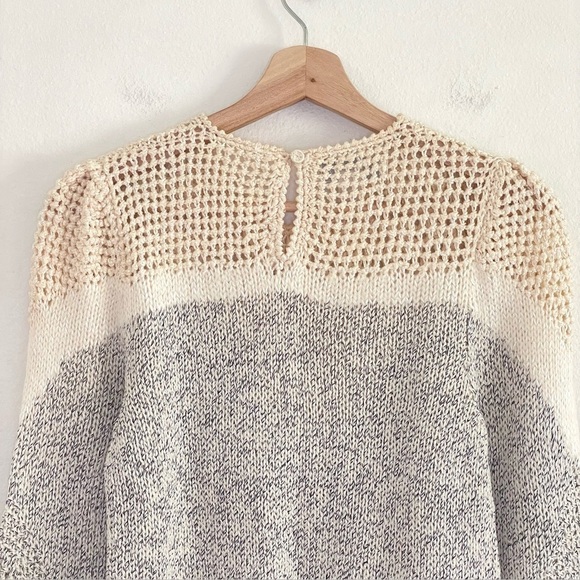 Vintage Ann Katrine Wool Angora Blend Mixed Knit Embellished Sweater 4 XS-Small - Picture 5 of 11